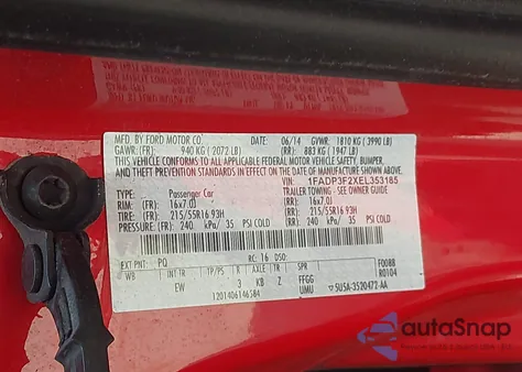 2014 Ford Focus Se из США, поврежденный, VIN 1FADP3F2XEL353185